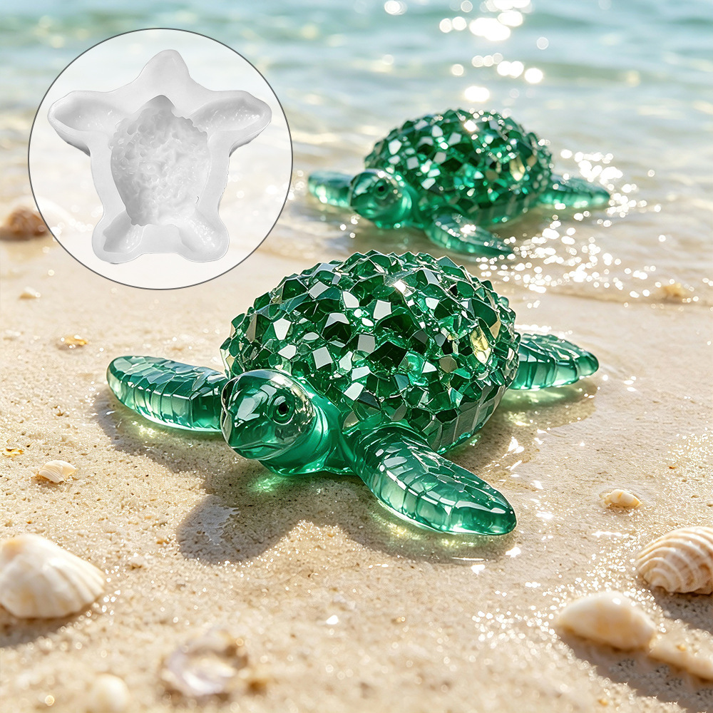 Candle Making Moulds - Diamond Cut Healing Sea Turtle Silicone