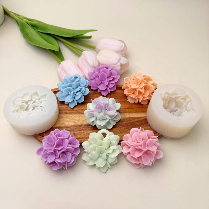 Candle Making Moulds - ●Hydrangea Flower Silicone Mold DIY Aromatherapy