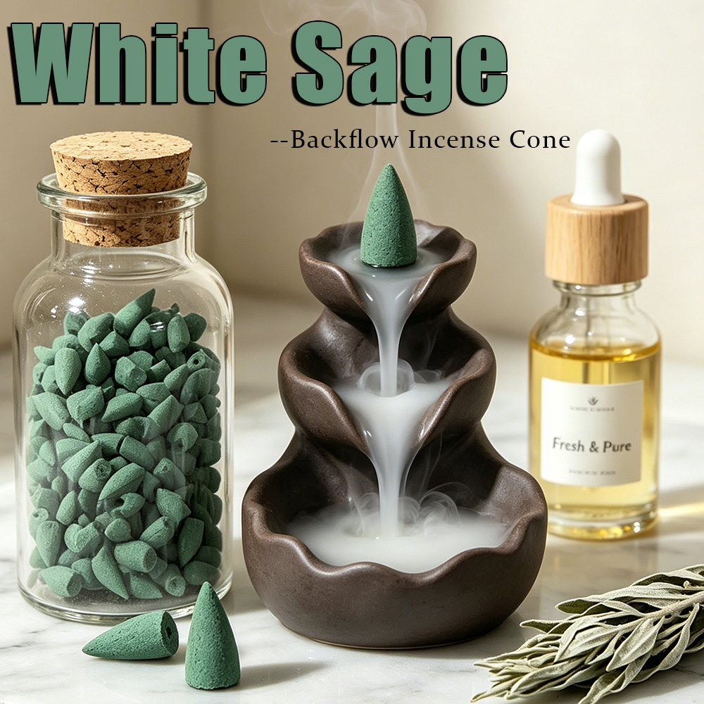 Candle Making Fragrance Oils - White Sage Scented Backflow Incense Cones,