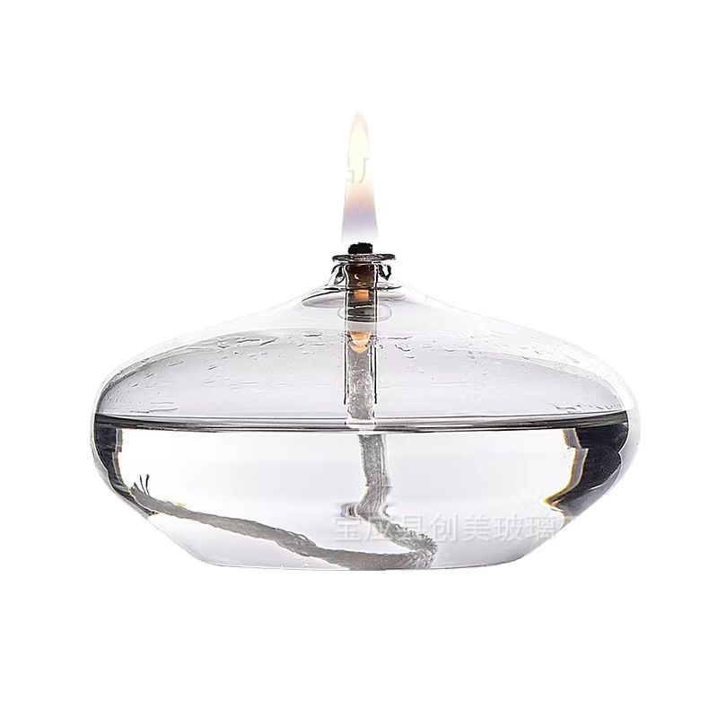 Candle Making Jug - Handcrafted Flat Transparent Glass Candle Holder