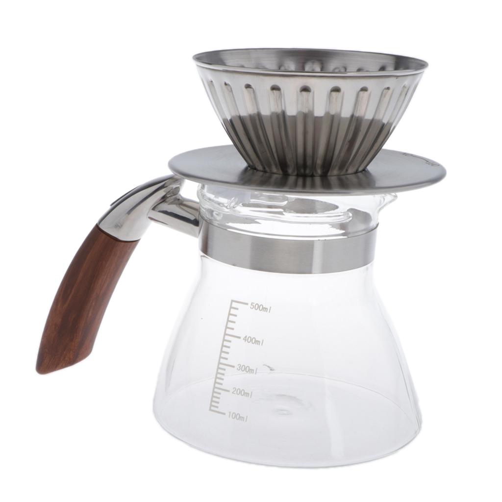 Pour Pot Aluminum - Pour over Coffee Maker Glass Carafe