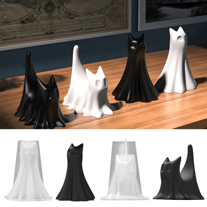Ghost Cat Halloween Desktop Or - Candle Making Ideas review and price