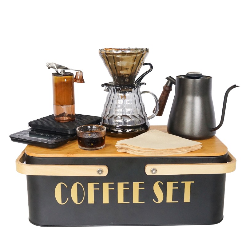 Portable coffee machine set wi - Pour Pot Aluminum review and price