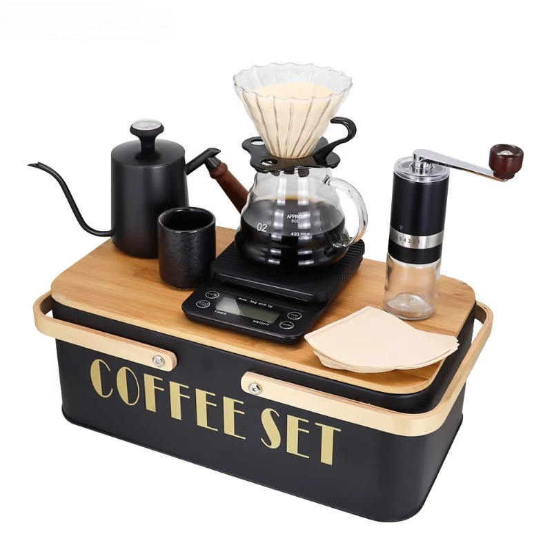 Portable coffee machine set wi - Pour Pot Aluminum review and price